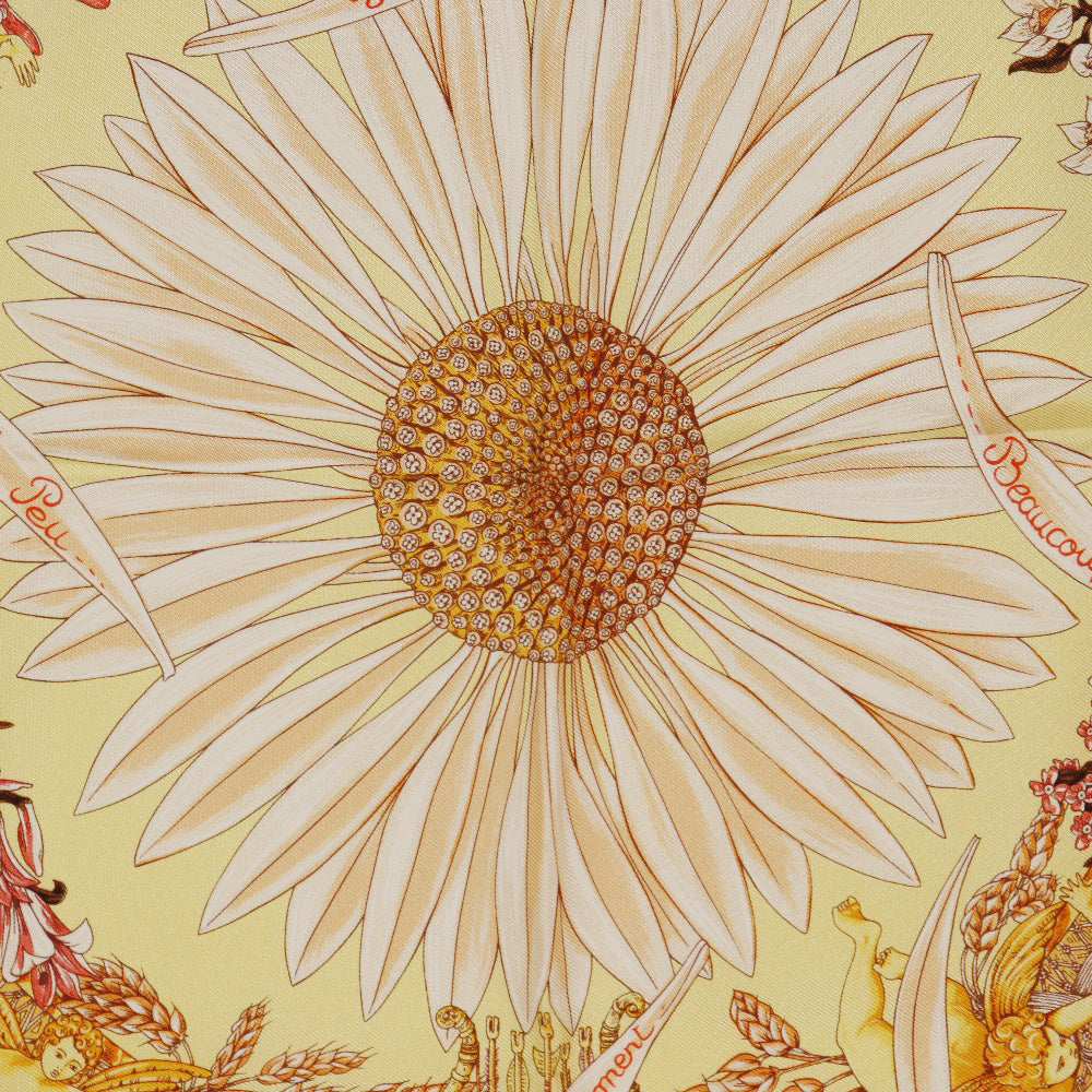 HERMES scarf silk yellow AMOURS Carre42
