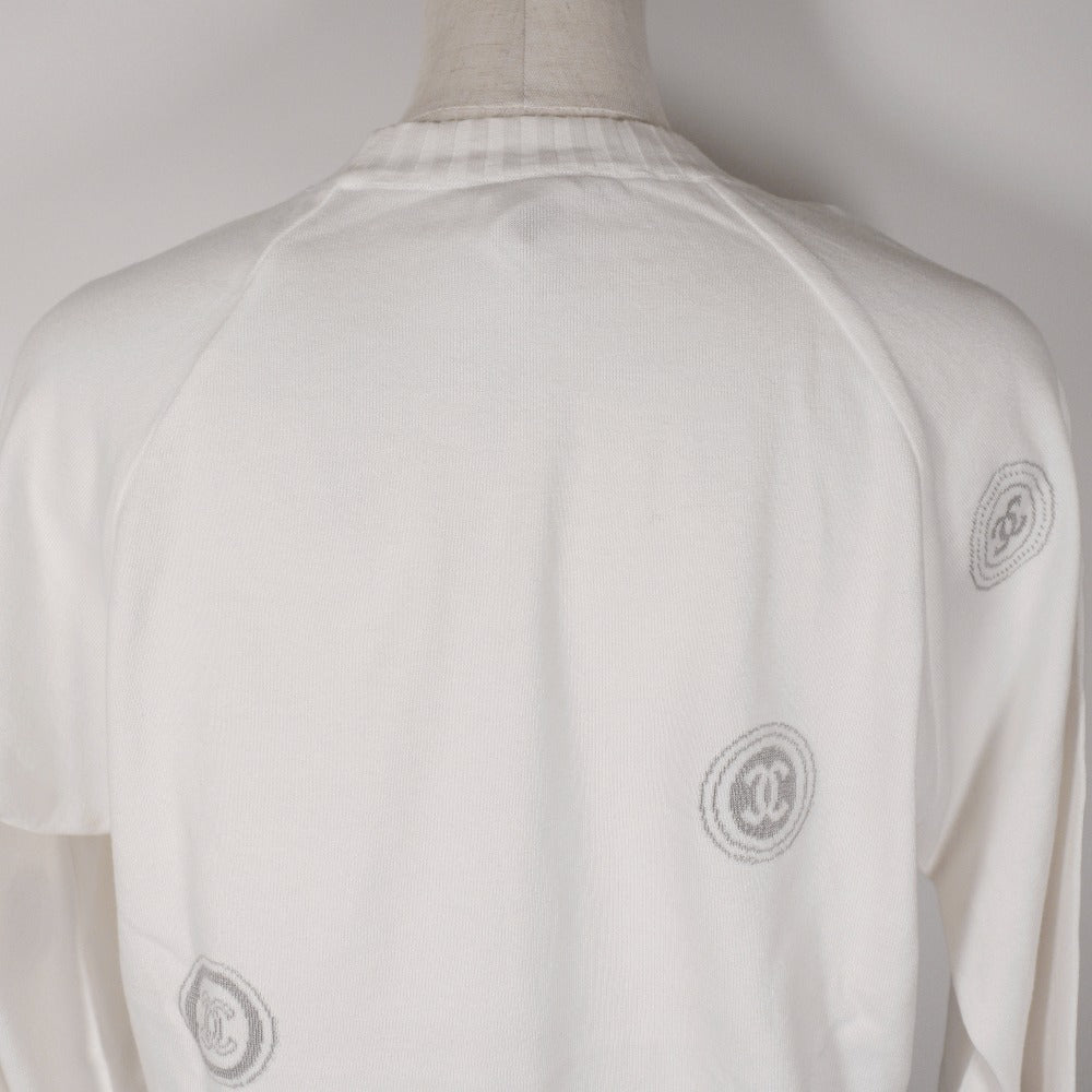 CHANEL sweater P17664V00938 cotton White 01P COCO Mark Women 42