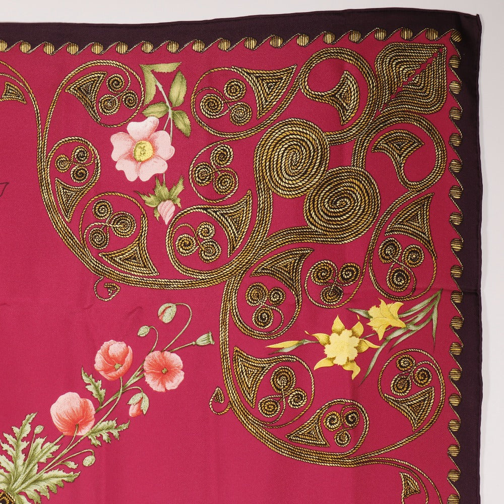 HERMES scarf silk Red ARABESQUES arabesque Carre90 Women