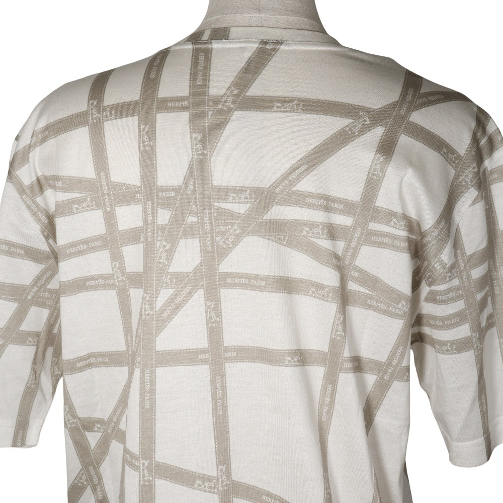 HERMES Short sleeve T-shirt cotton White / beige Borduk Ribbon Women ‚k