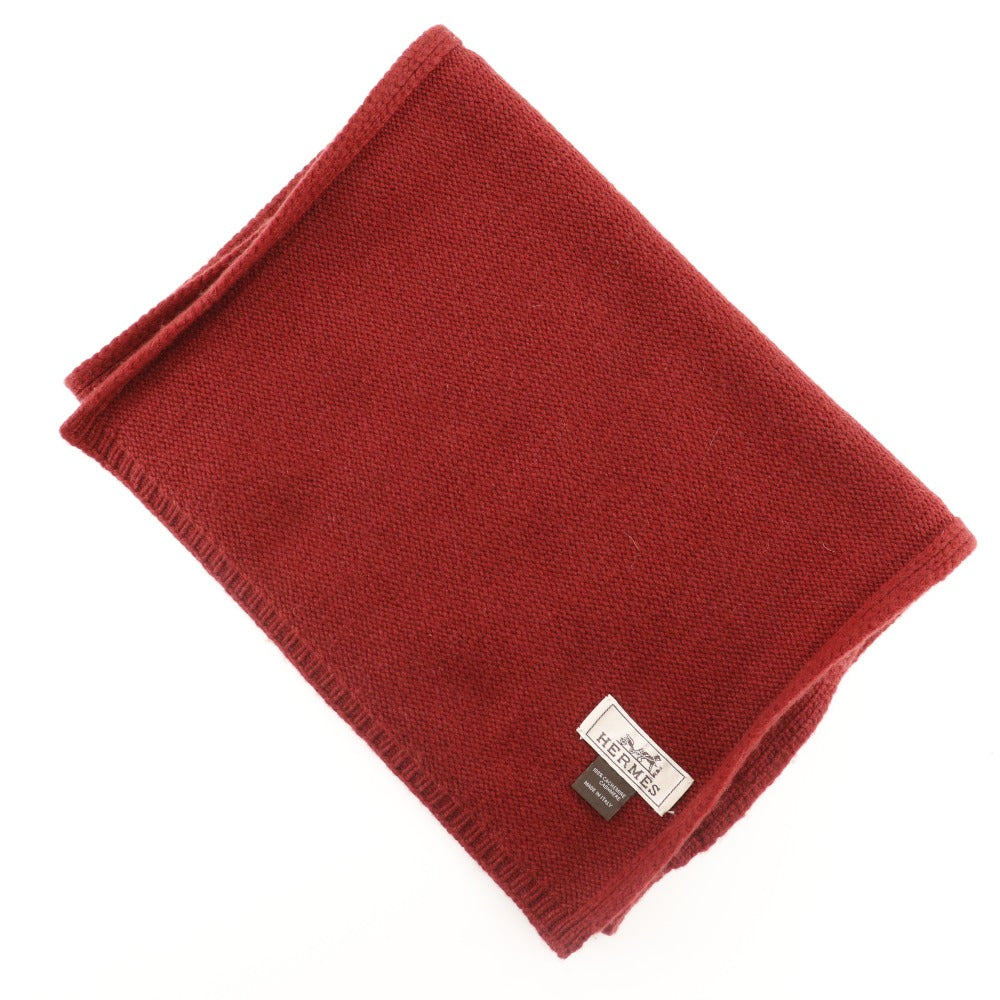 HERMES Scarf cashmere Red Women(Unisex)
