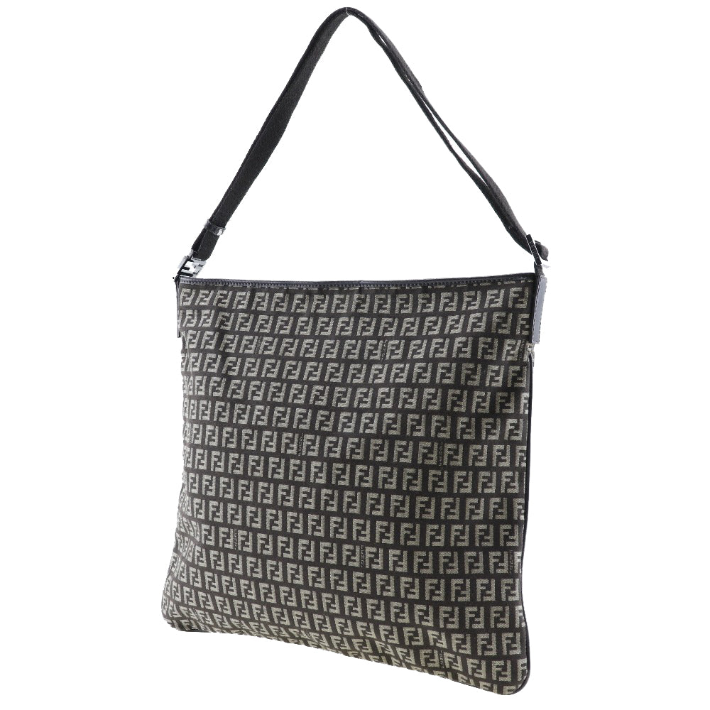 FENDI Shoulder Bag canvas Brown Zucchino one belt Women