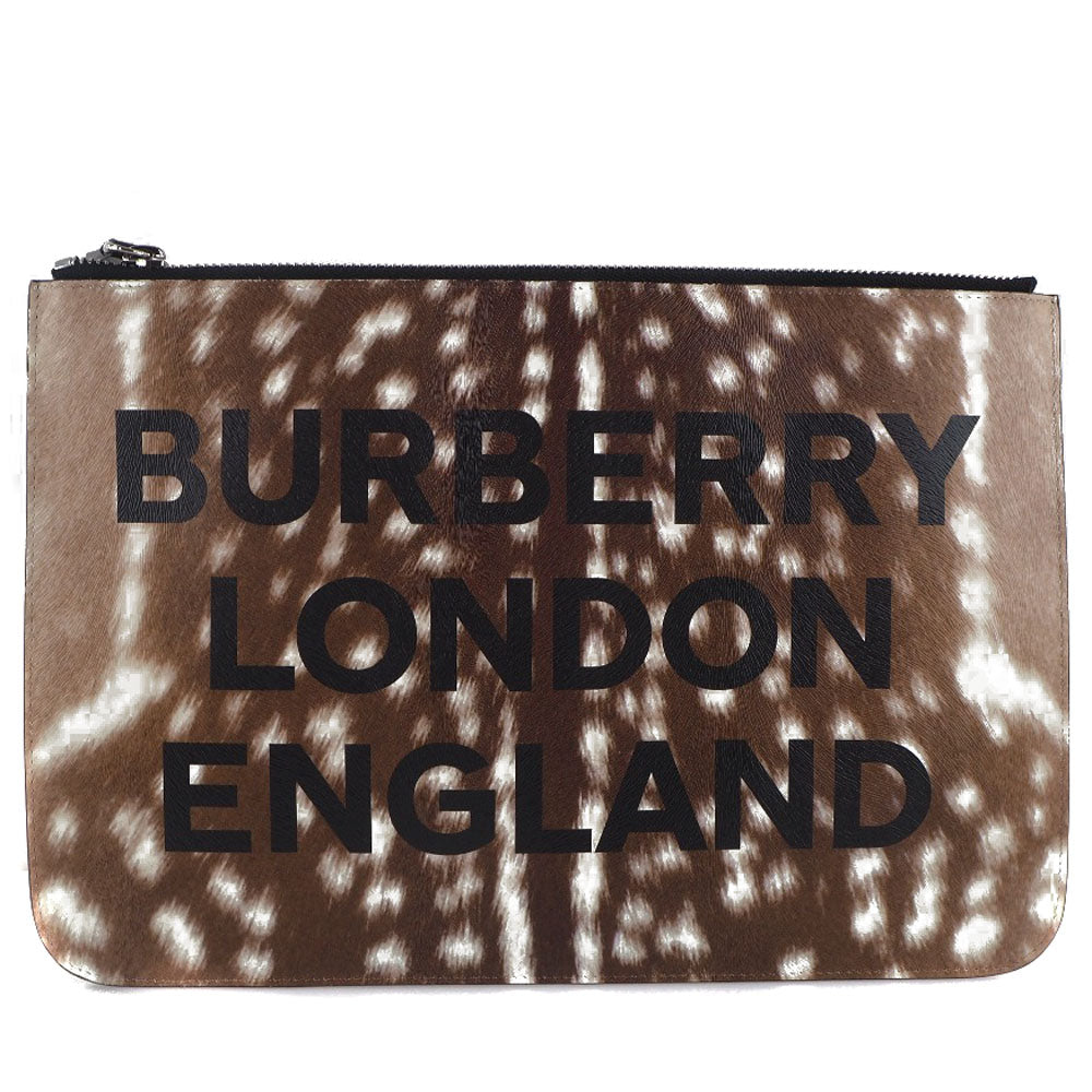 BURBERRY Clutch bag 8015103 Cowhide Brown business bag LONDON ENGLAND Women