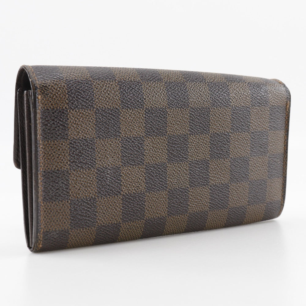 LOUIS VUITTON Long Wallet Purse N61724 Damier canvas Brown Pochette Porto Monnet Credit unisex(Unisex)