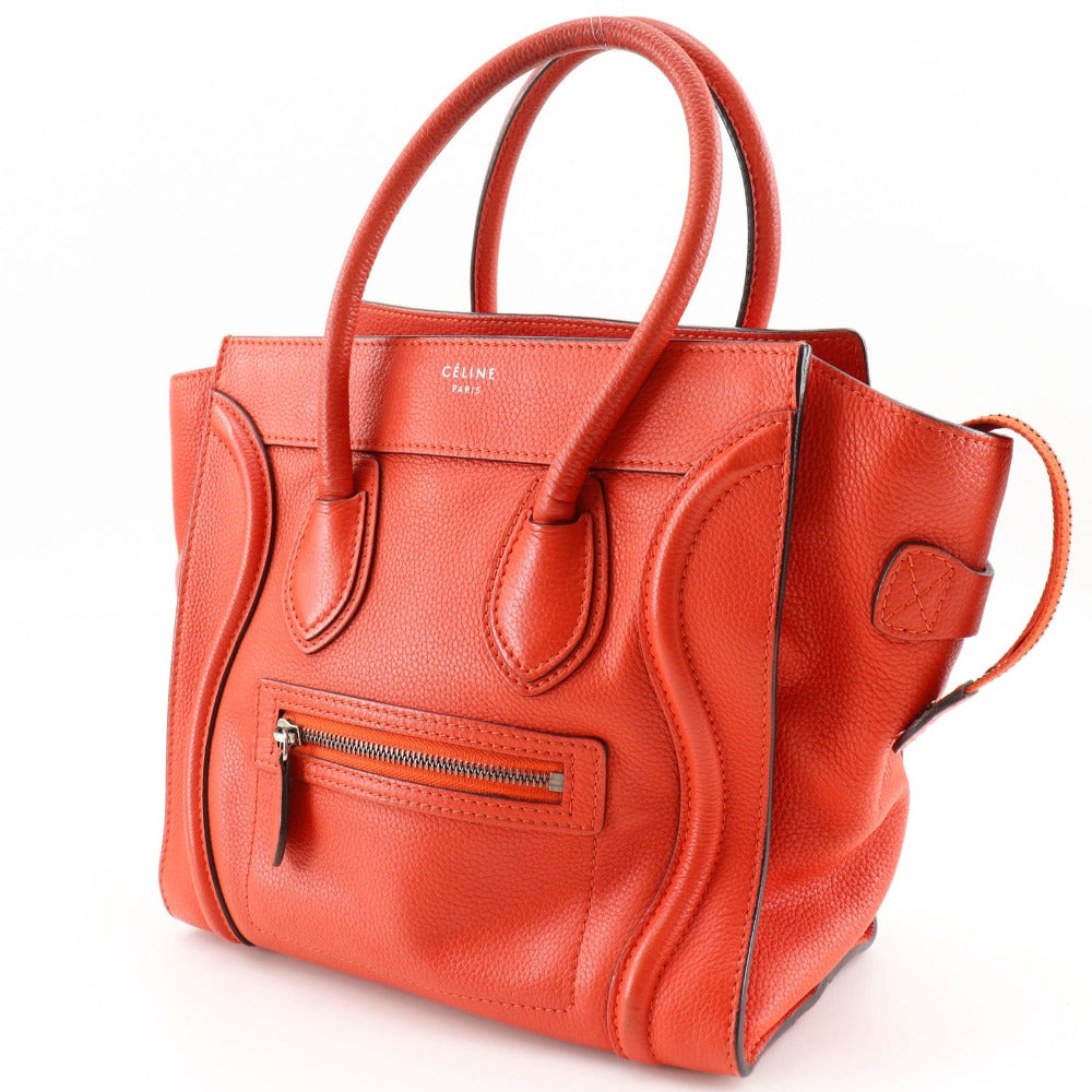 CELINE Handbag leather Red Micro shopper Luggage Women