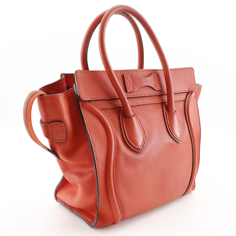 CELINE Handbag leather Red Micro shopper Luggage Women