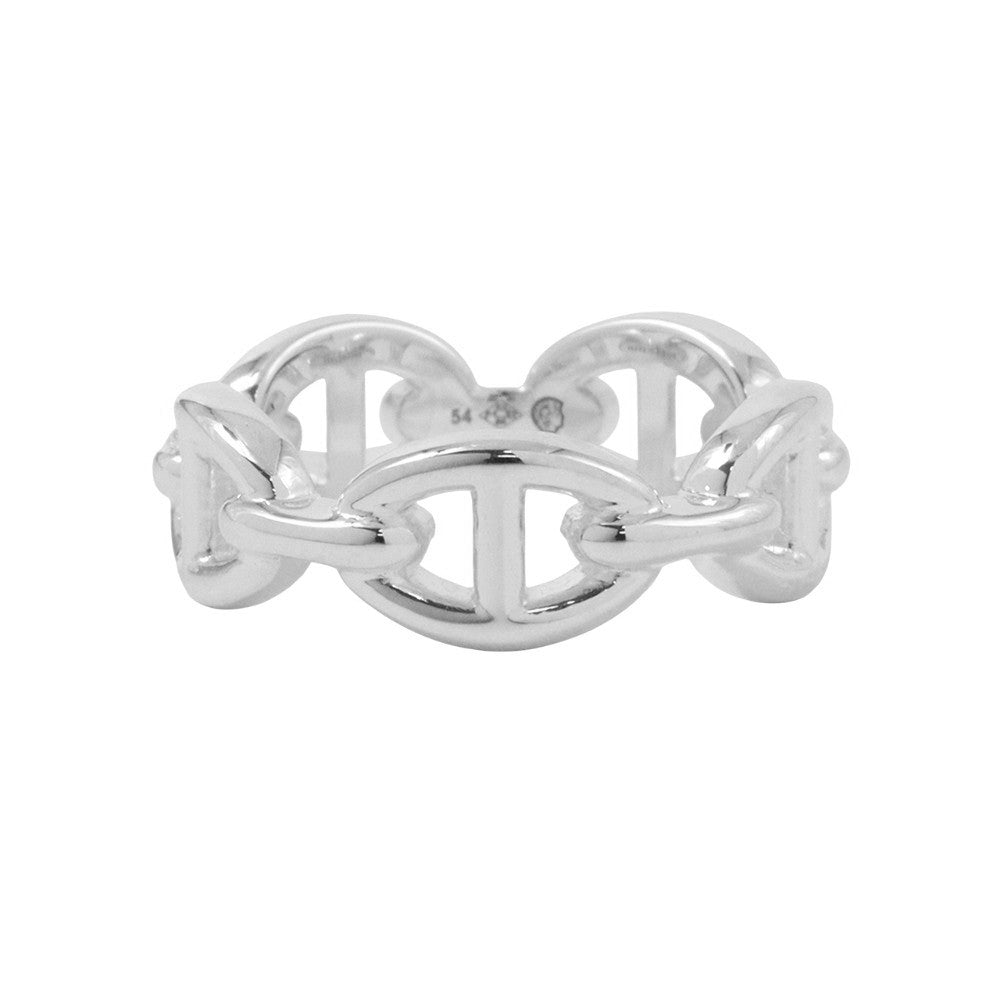 HERMES Chaine d'Ancre Anchene Ring Size PM/#54 SV925