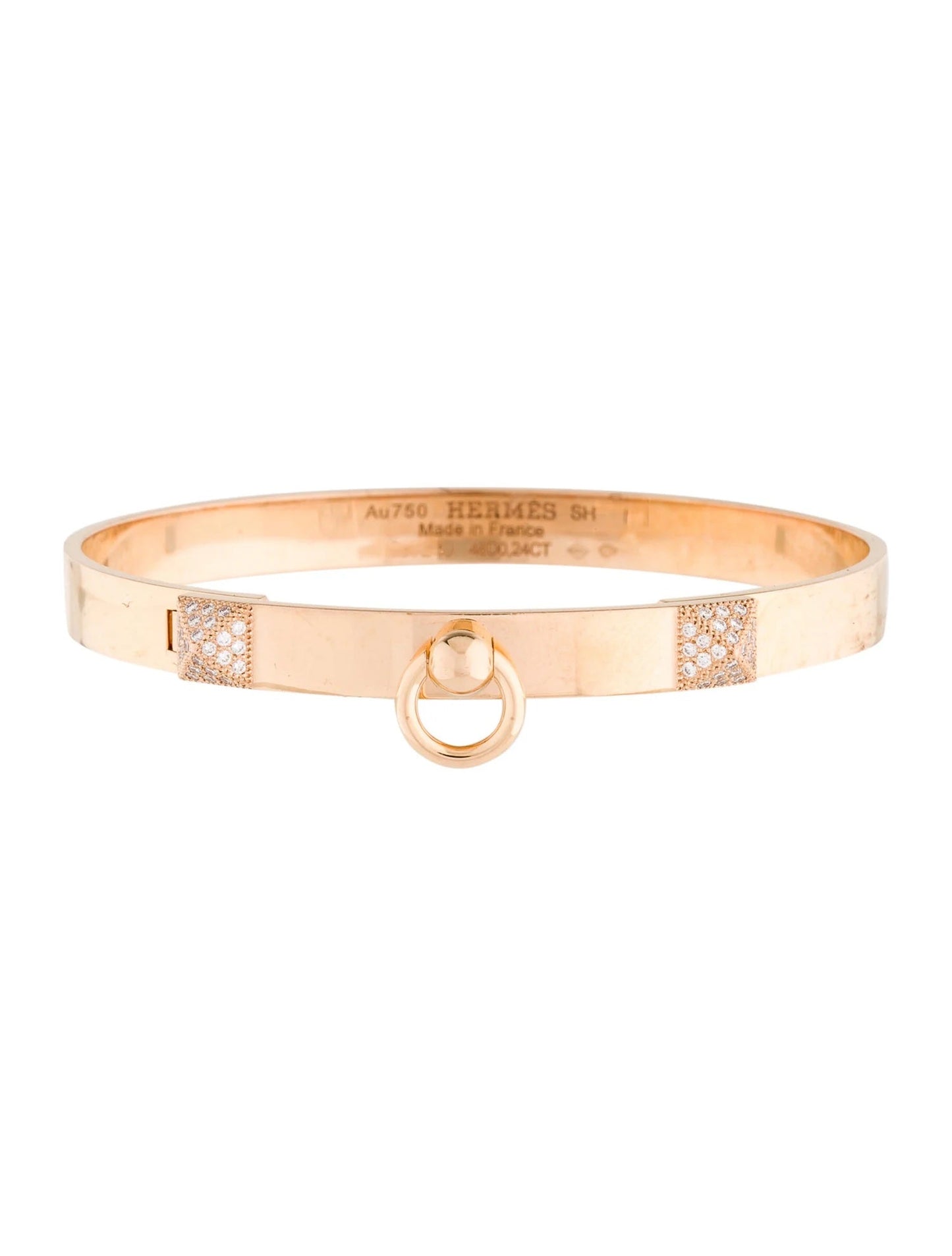HERMÈS COLLIER DE CHIEN 18K GOLD & DIAMOND BRACELET