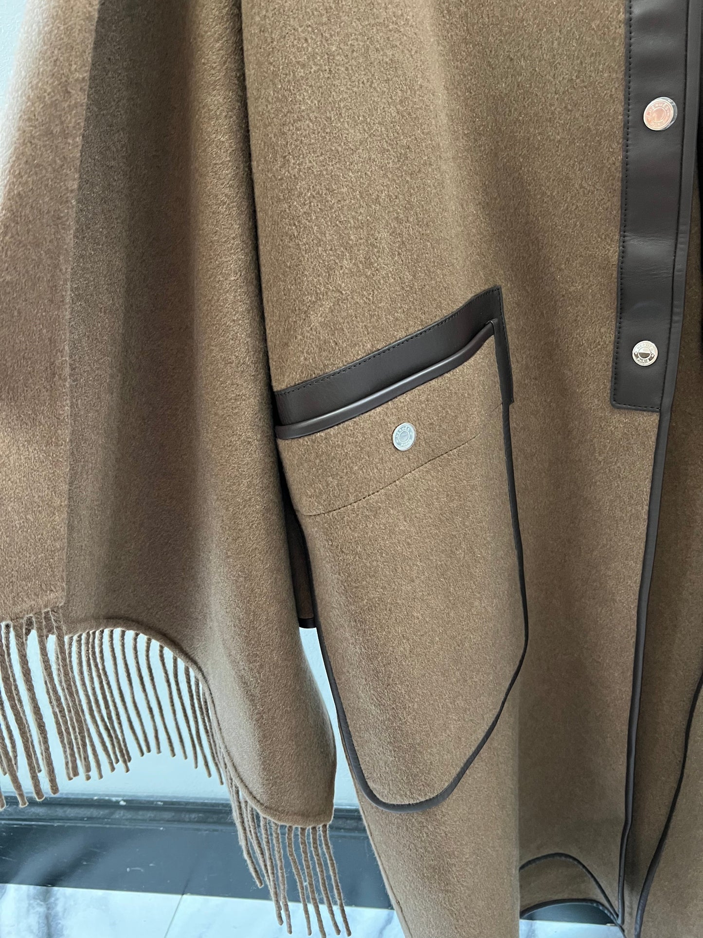 HERMÈS MANTEAU ESPRIT COUVERTURE COAT WITH REMOVABLE SHAWL