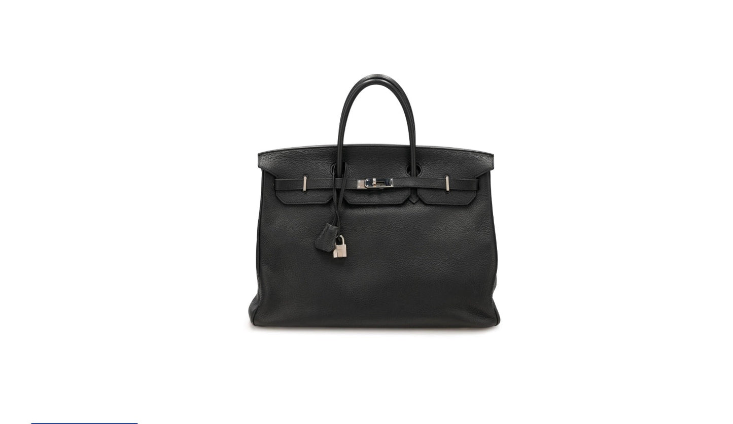 HERMÈS BIRKIN 40 CLEMENCE LEATHER PALLADIUM HARDWARE