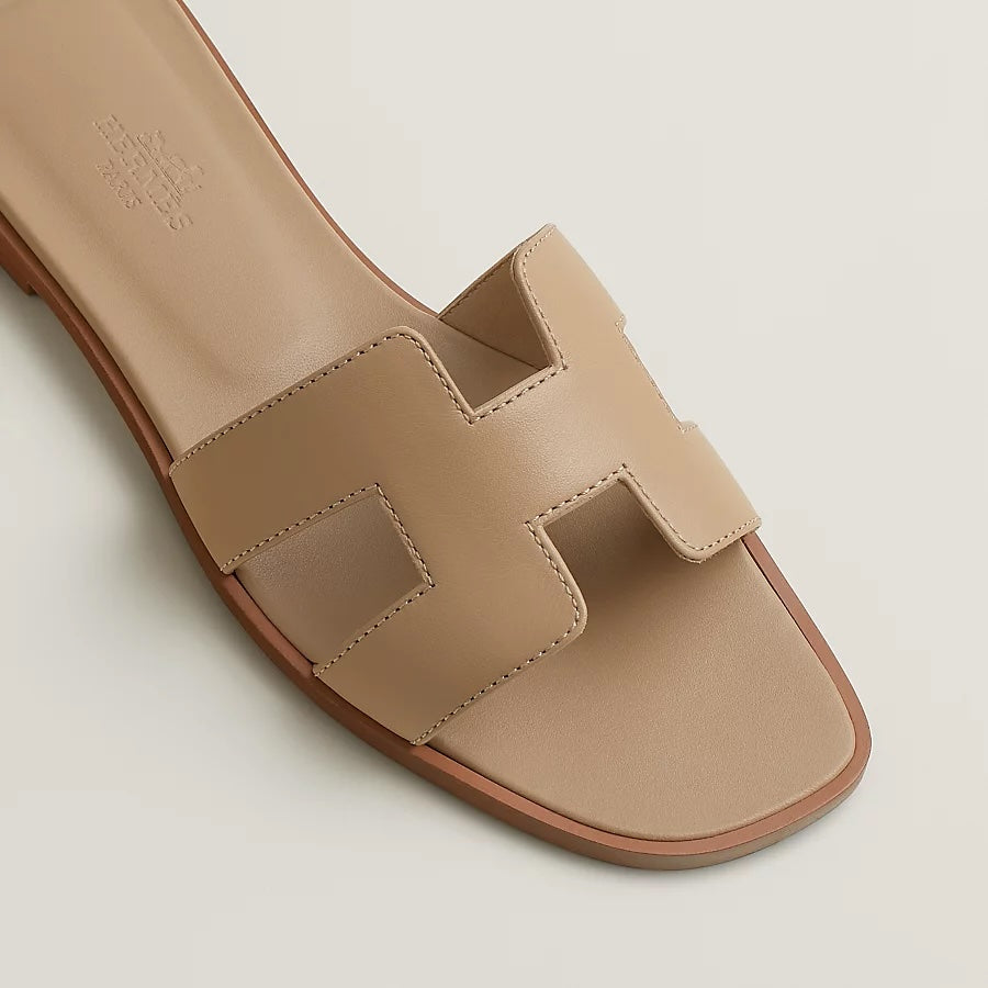 HERMÈS CALFSKIN LEATHER ORAN SANDALS