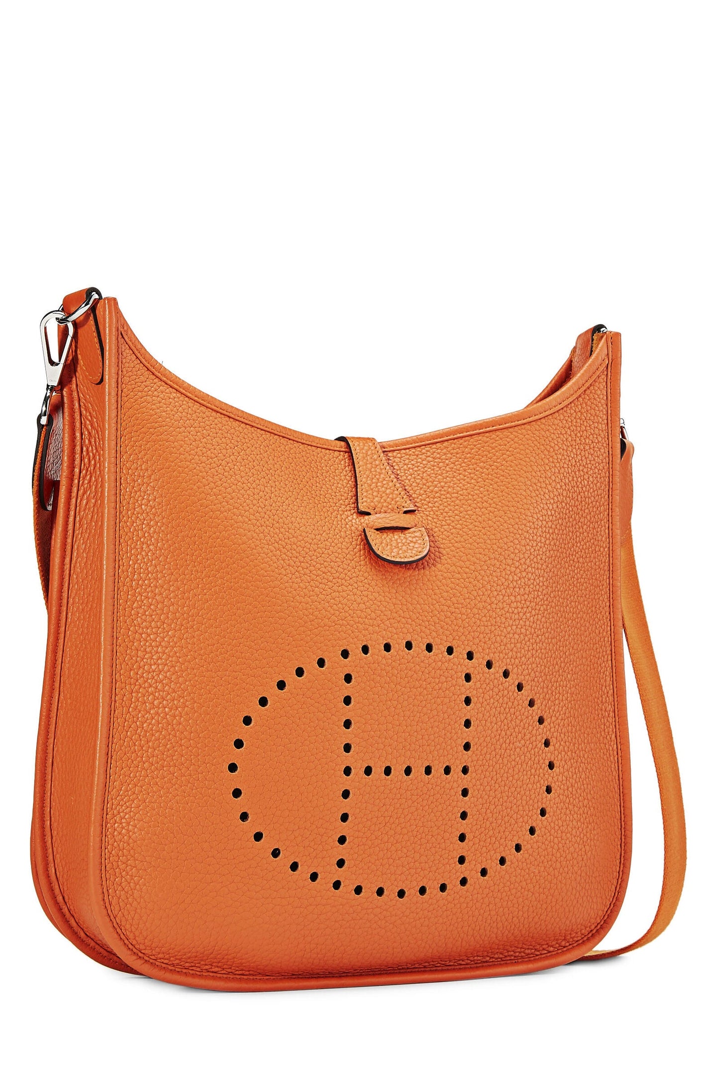 HERMÈS EVELYNE III PM CLEMENCE SHOULDER BAG IN ORANGE