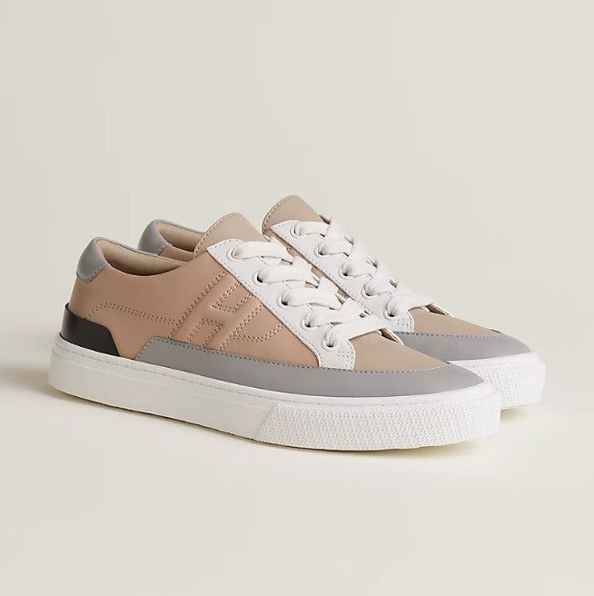 HERMÈS DEEP LACE UP CALFSKIN SNEAKERS