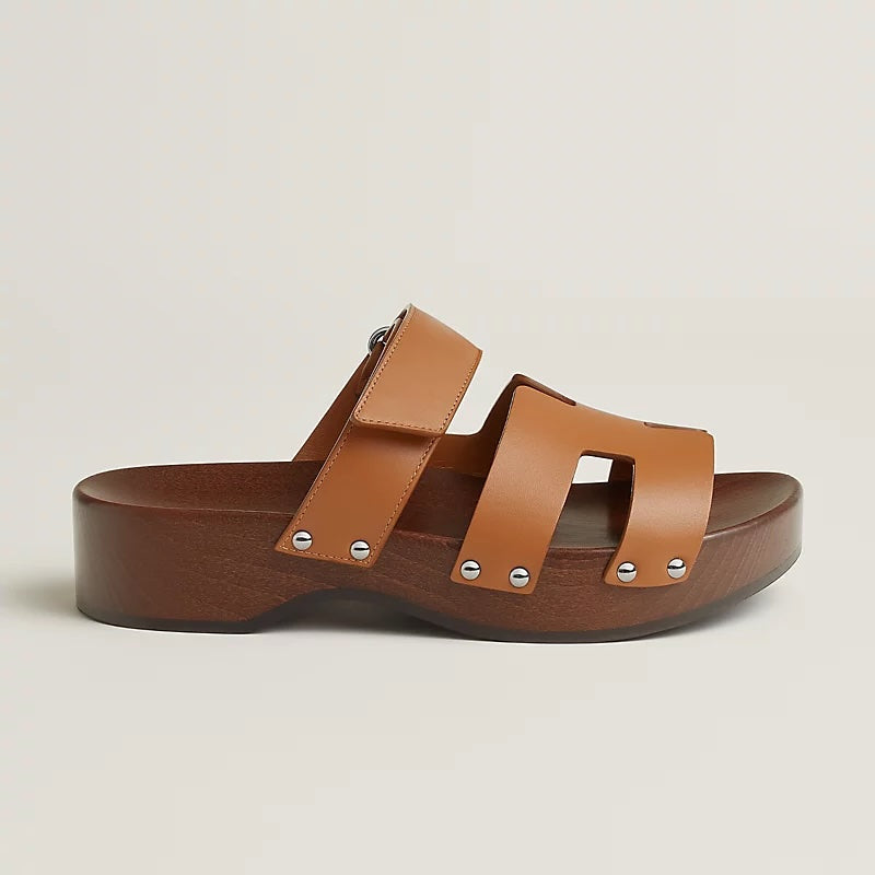 HERMÈS CALFSKIN LEATHER KOS CLOGS