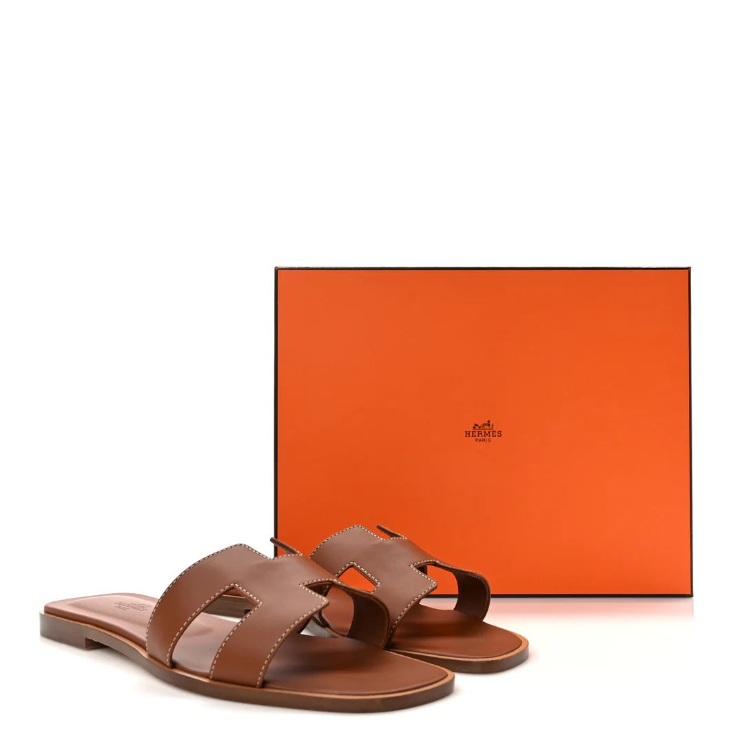 HERMÈS LEATHER ORAN SANDALS MULES