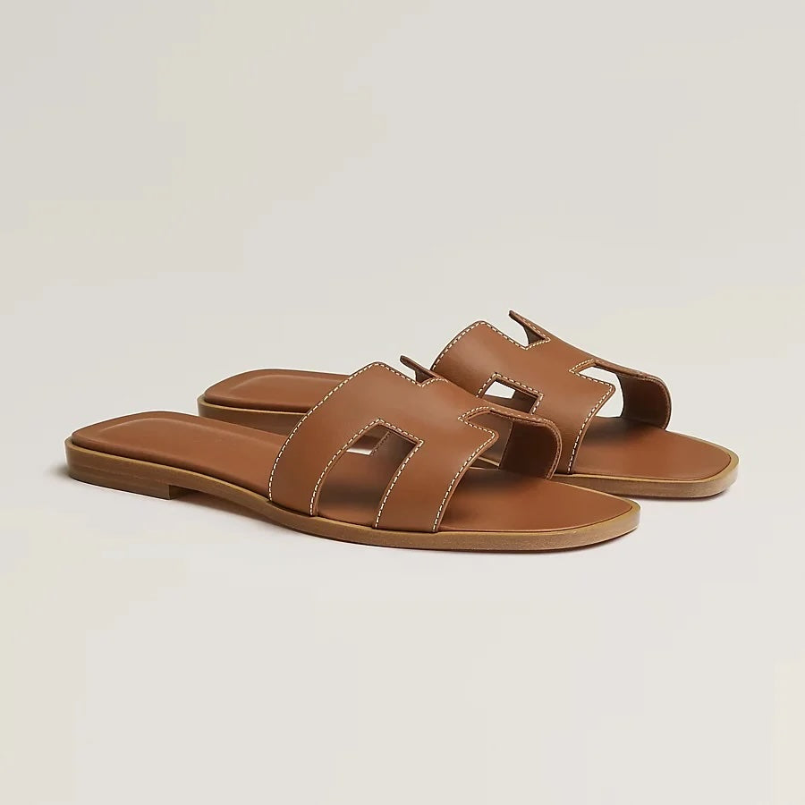 HERMÈS LEATHER ORAN SANDALS MULES