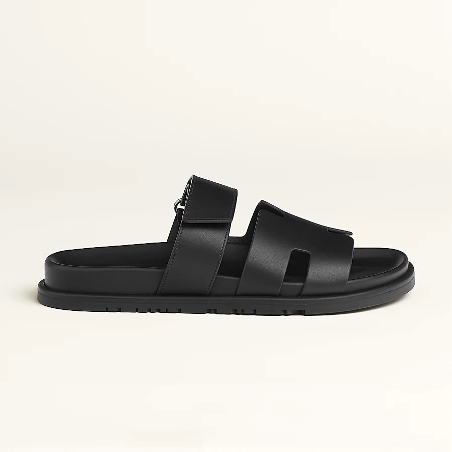 HERMÈS CHYPRE CALFSKIN LEATHER SANDALS