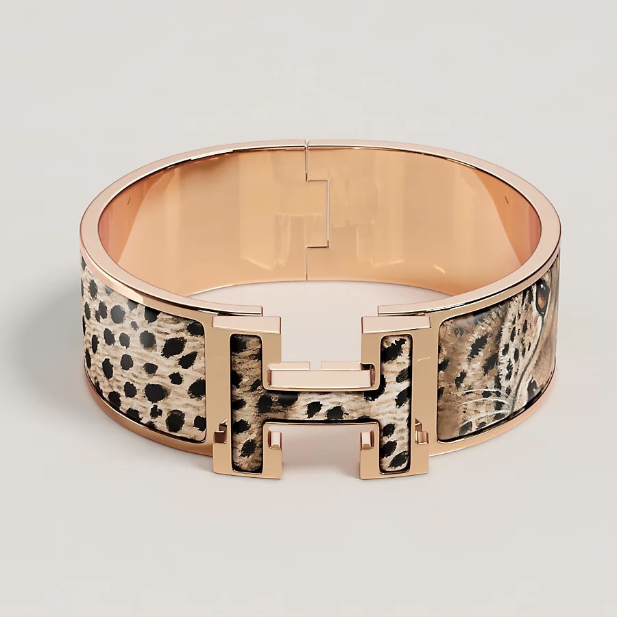 HERMÈS ACINONYX JUBATUS CLIC CLAC H WIDE BRACELET