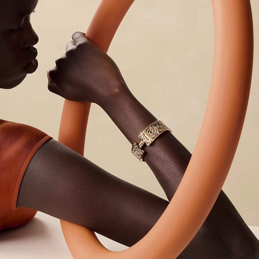 HERMÈS ACINONYX JUBATUS CLIC CLAC H WIDE BRACELET