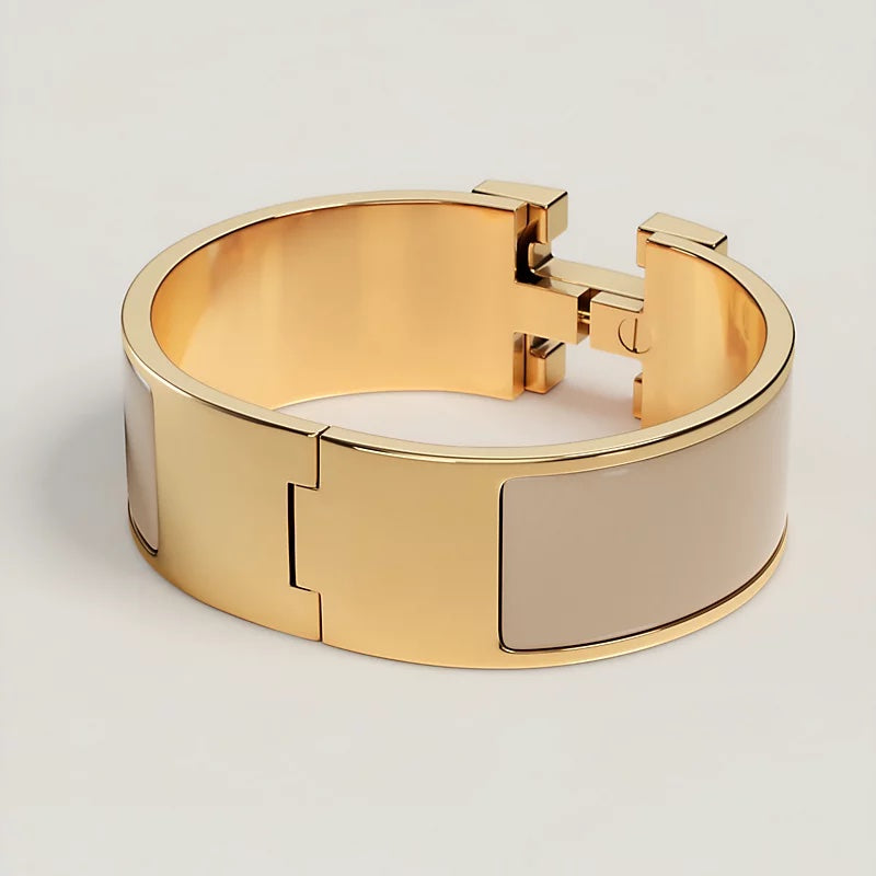HERMÈS CLIC CLAC H ENAMEL WIDE CUFF BRACELET