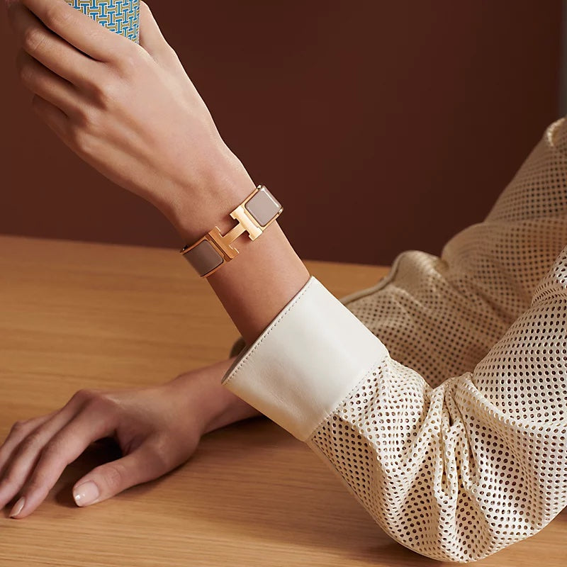 HERMÈS CLIC CLAC H ENAMEL WIDE CUFF BRACELET