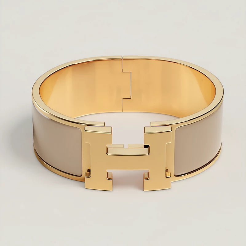 HERMÈS CLIC CLAC H ENAMEL WIDE CUFF BRACELET