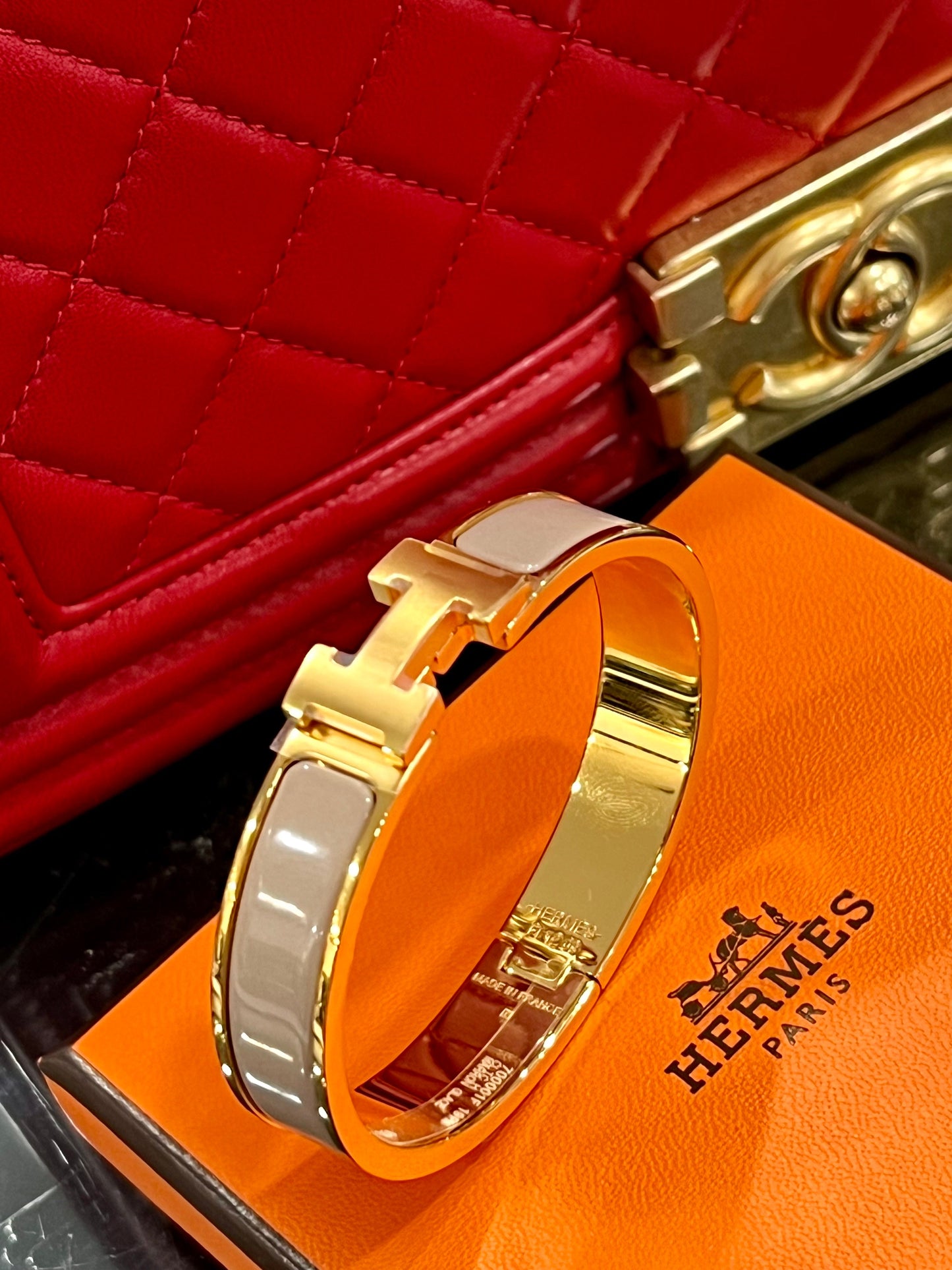 HERMÈS CLIC CLAC H ENAMEL BRACELET PM