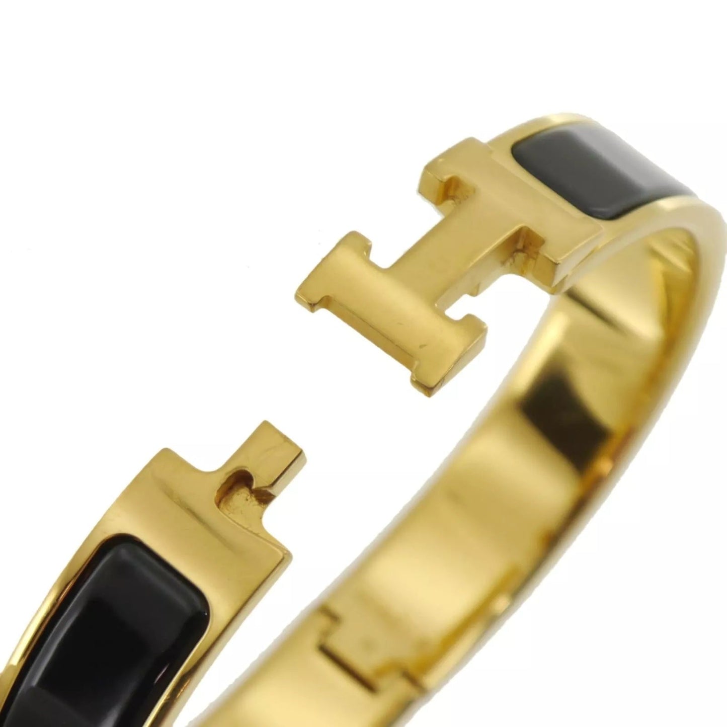 HERMÈS CLIC CLAC H ENAMEL BRACELET PM BLACK