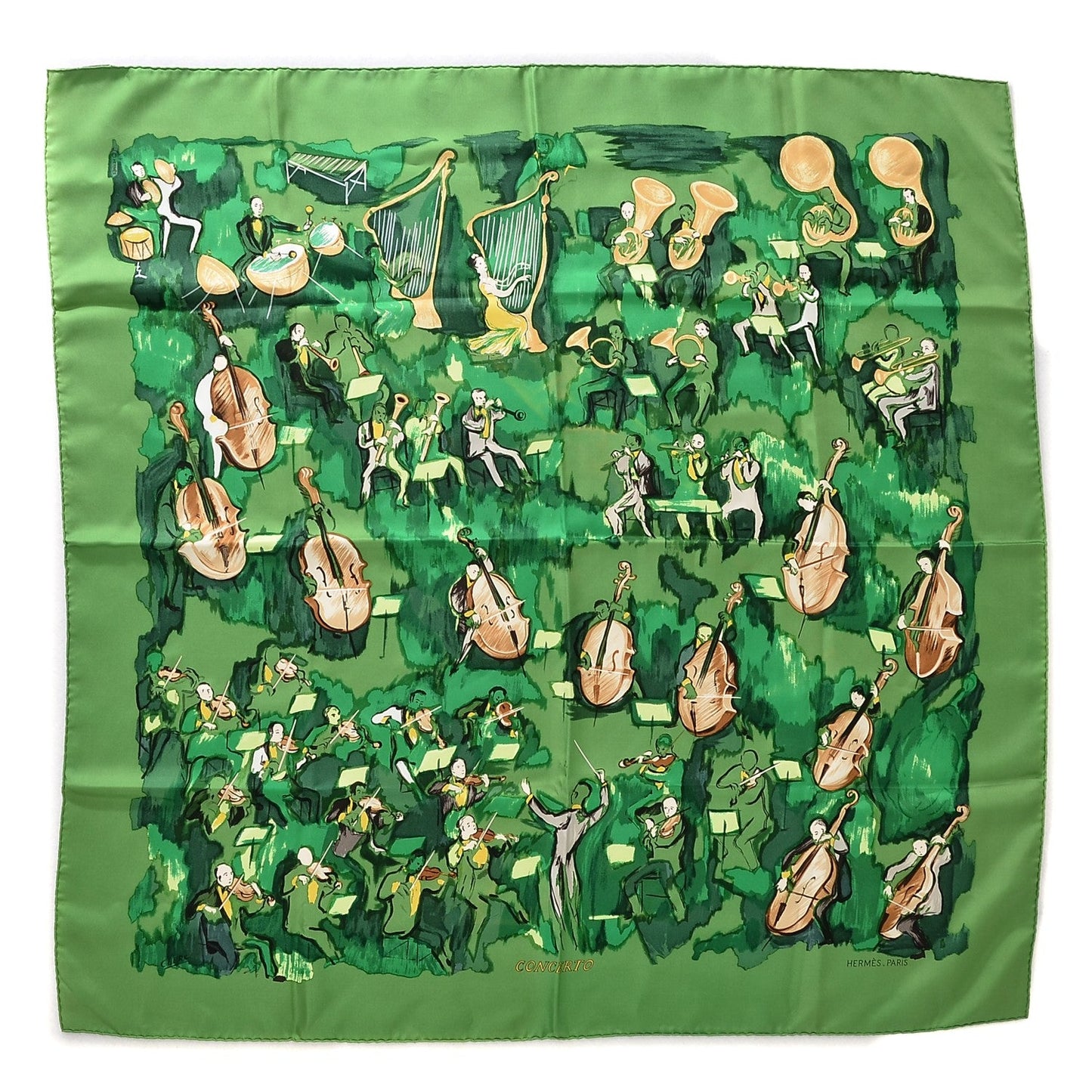 HERMÈS CONCERTO CARRE DE PARIS BY JEAN LOUIS CLERC SILK SCARF