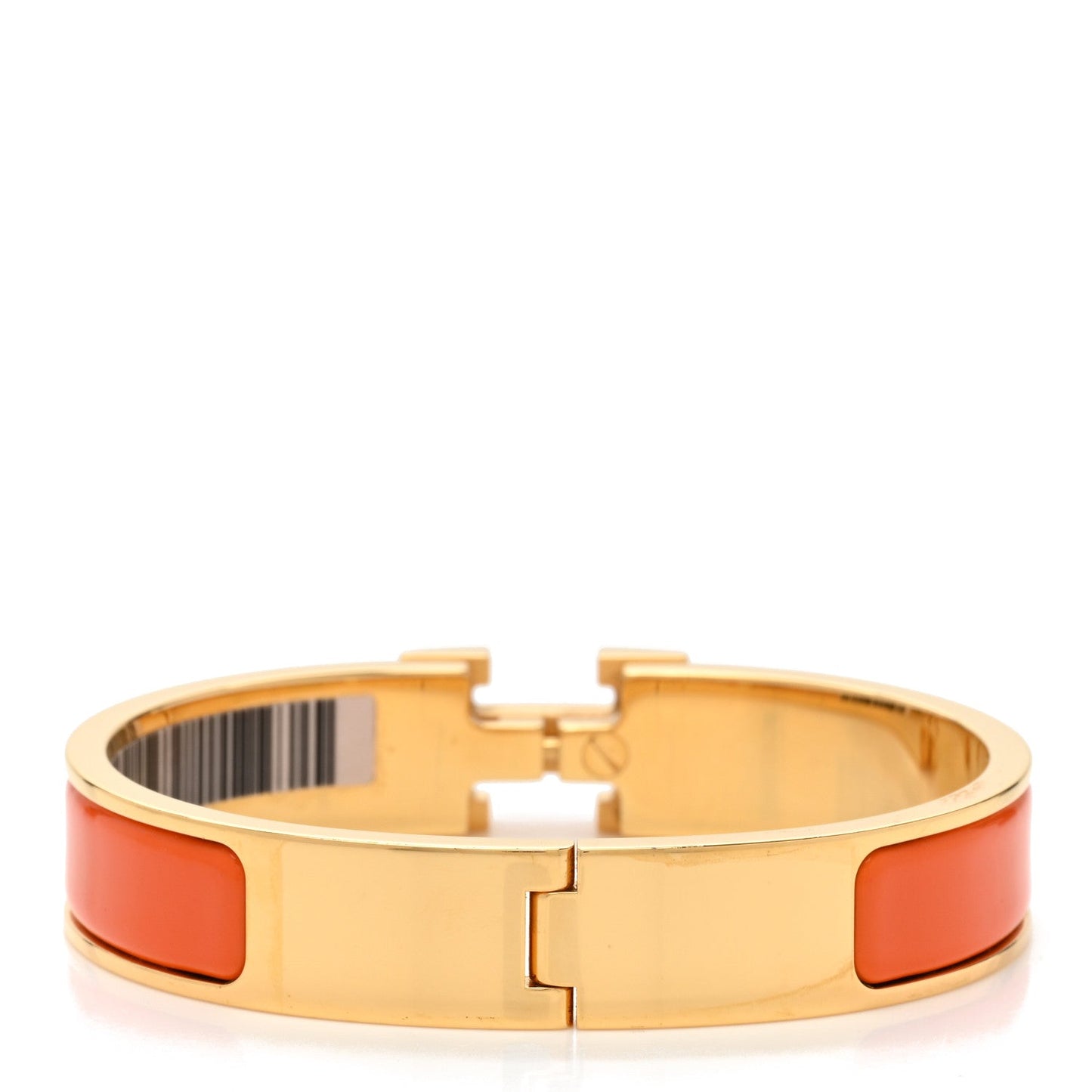 HERMÈS CLIC CLAC H ENAMEL BRACELET PM ORANGE