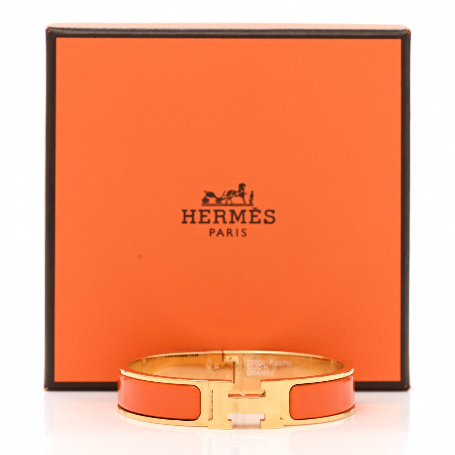 HERMÈS CLIC CLAC H ENAMEL BRACELET PM ORANGE