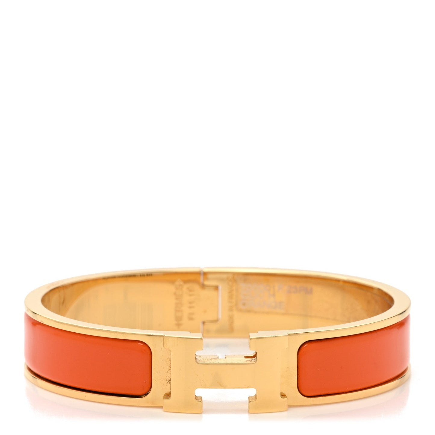HERMÈS CLIC CLAC H ENAMEL BRACELET PM ORANGE