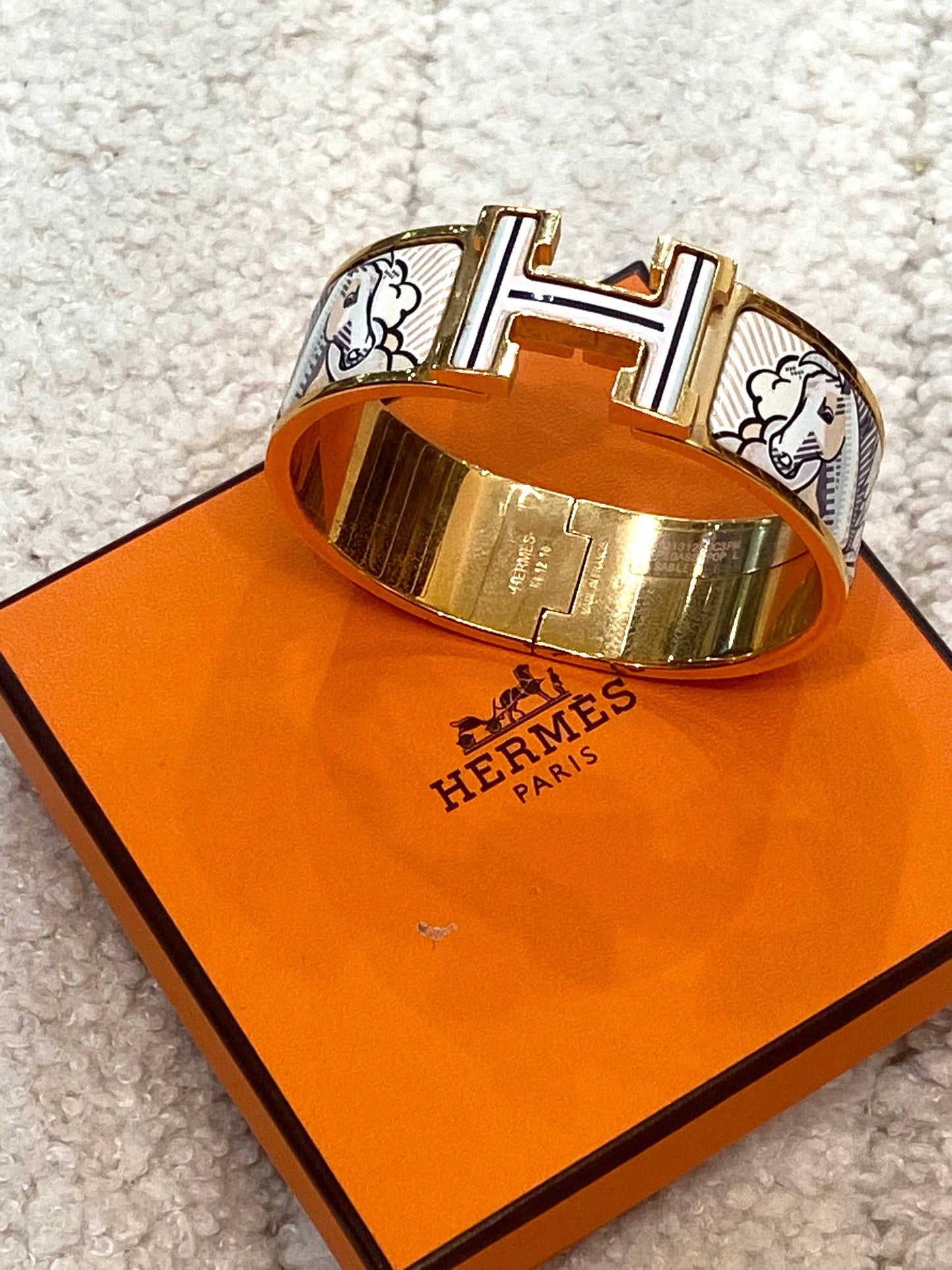 HERMÈS ENAMEL PEGASE POP WIDE CLIC CLAC H BRACELET