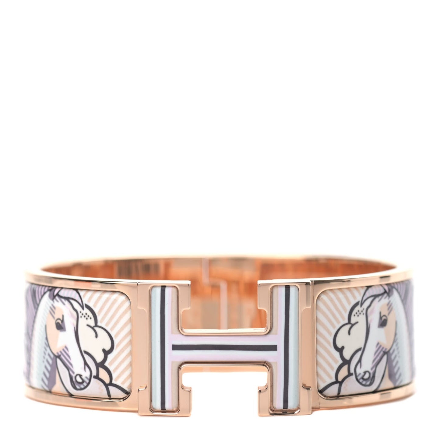 HERMÈS ENAMEL PEGASE POP WIDE CLIC CLAC H BRACELET