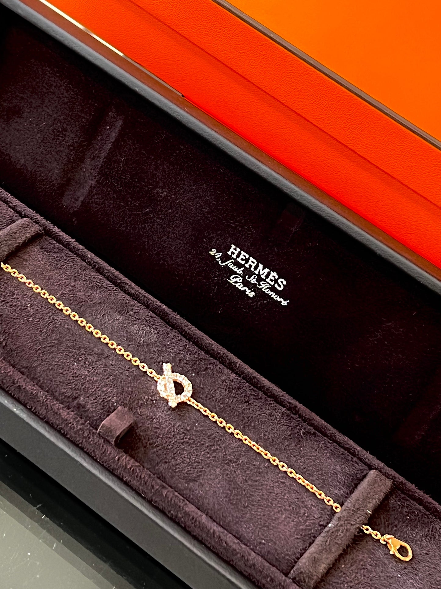 HERMÈS FINESSE 18K GOLD & DIAMOND BRACELET