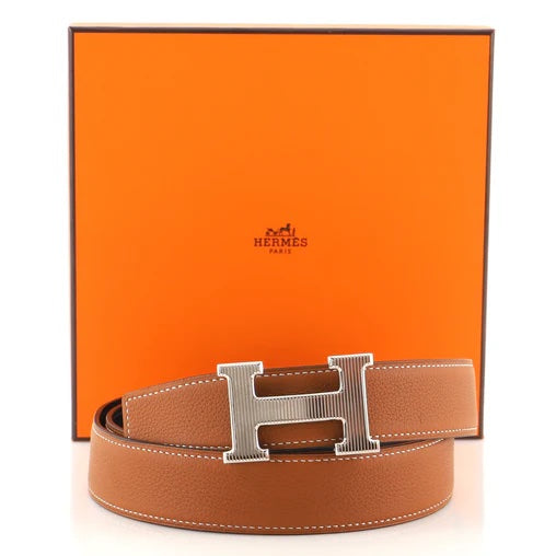 HERMÈS H STRIEE BUCKLE REVERSIBLE LEATHER BELT
