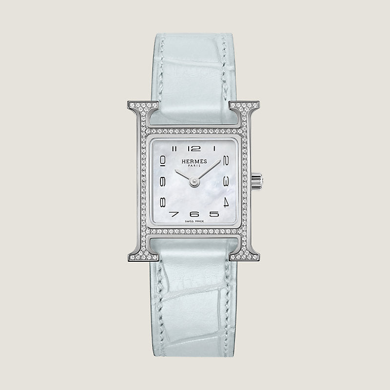 HERMÈS HEURE H 25MM DIAMOND WATCH