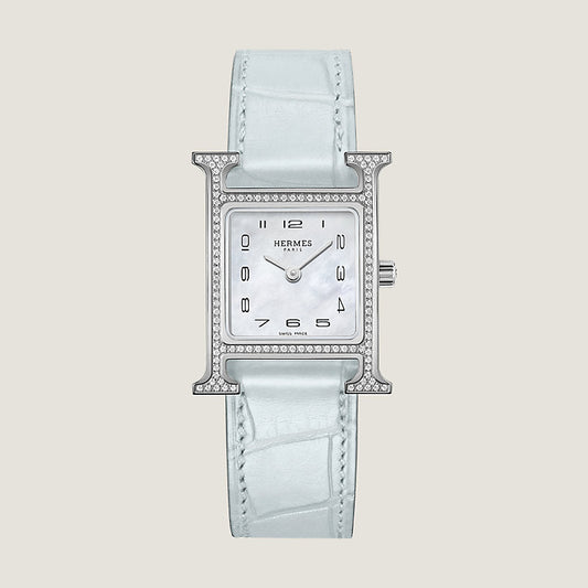 HERMÈS HEURE H 25MM DIAMOND WATCH