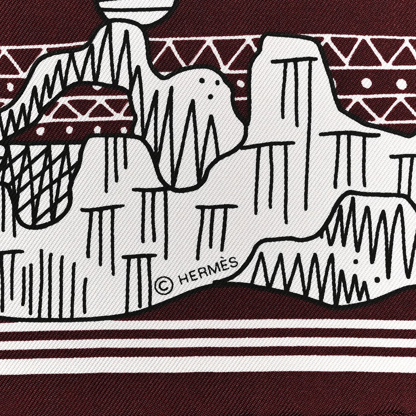 HERMÈS LES CANYONS ETOILES CARRE 55 SILK SCARF