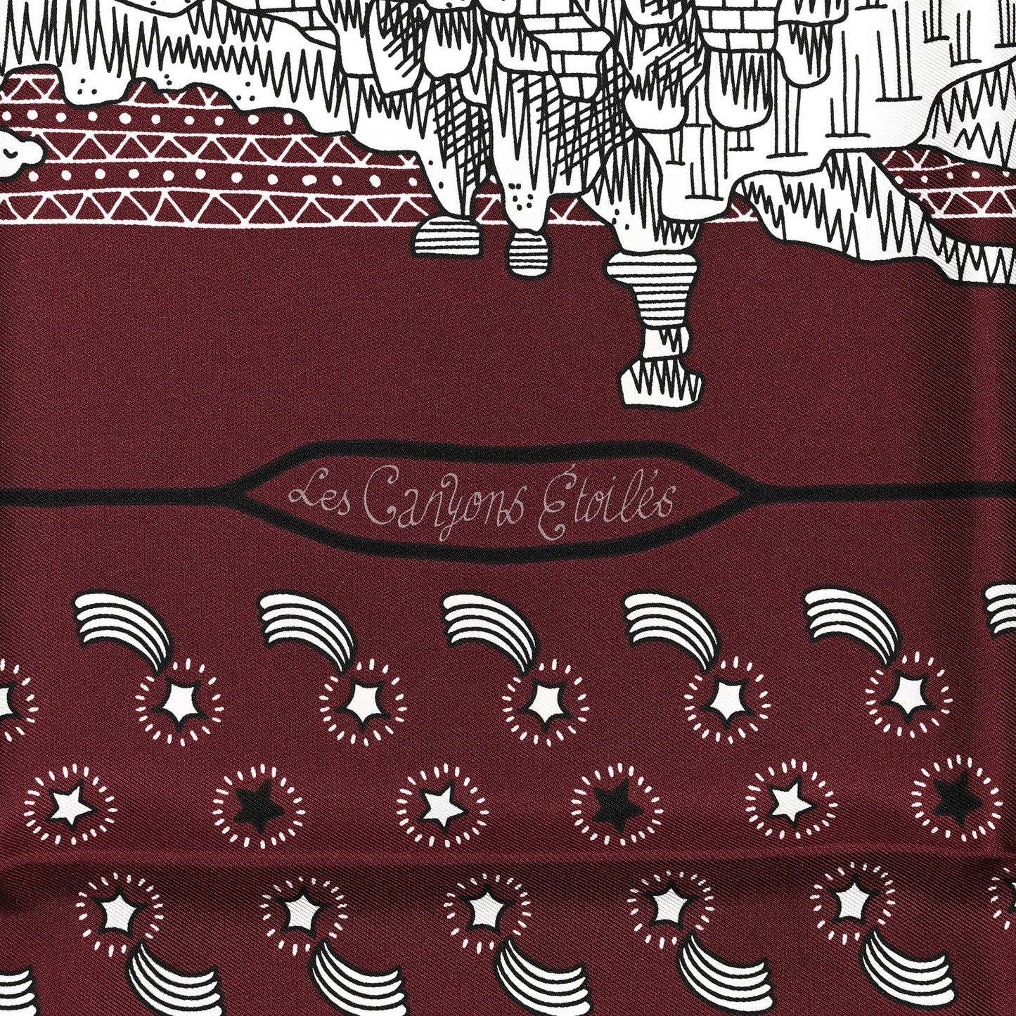 HERMÈS LES CANYONS ETOILES CARRE 55 SILK SCARF