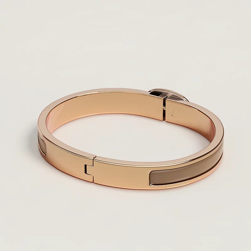 HERMÈS MINI CLIC CHAINE D-ANCRE BANGLE BRACELET châtaigne