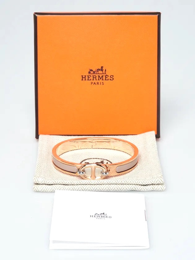 HERMÈS MINI CLIC CHAINE D-ANCRE BANGLE BRACELET châtaigne