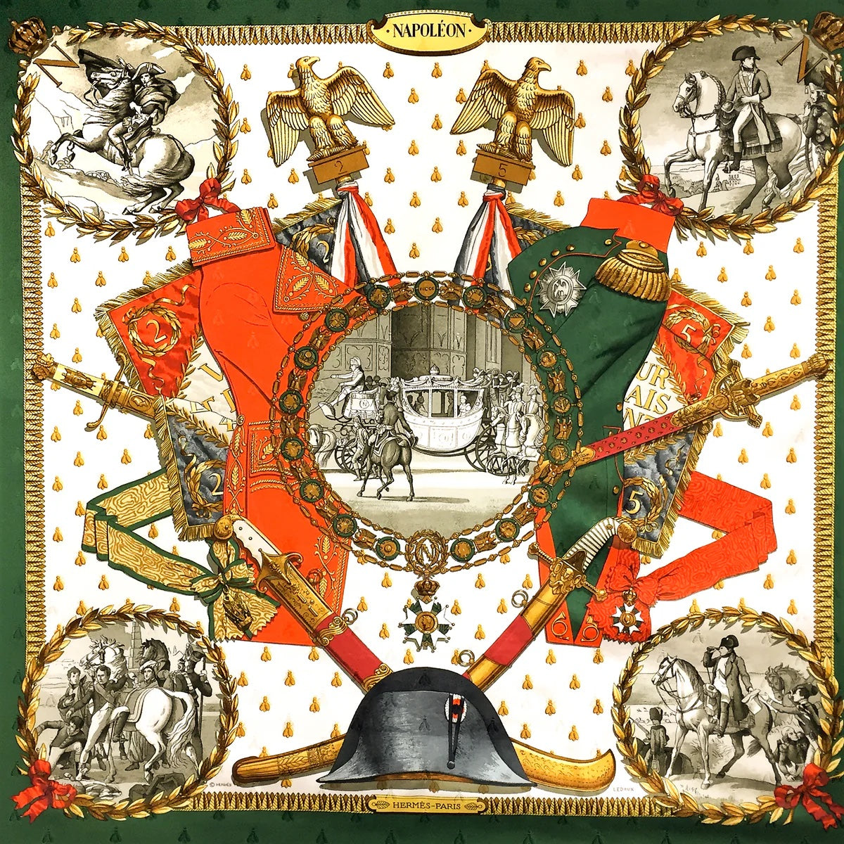 HERMÈS NAPOLEON JACQUARD BY PHILIPPE LEDOUX SILK SCARF