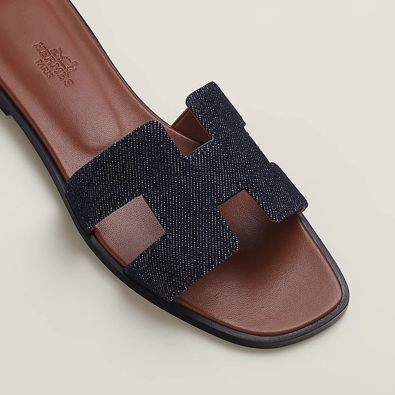 HERMÈS DENIM ORAN SANDALS