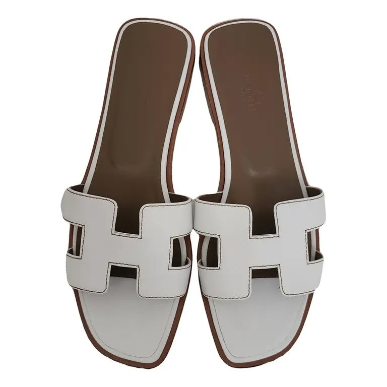 HERMÈS LEATHER ORAN SANDALS MULES