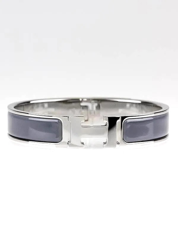 HERMÈS CLIC CLAC H ENAMEL PALLADIUM PLATED BRACELET PM
