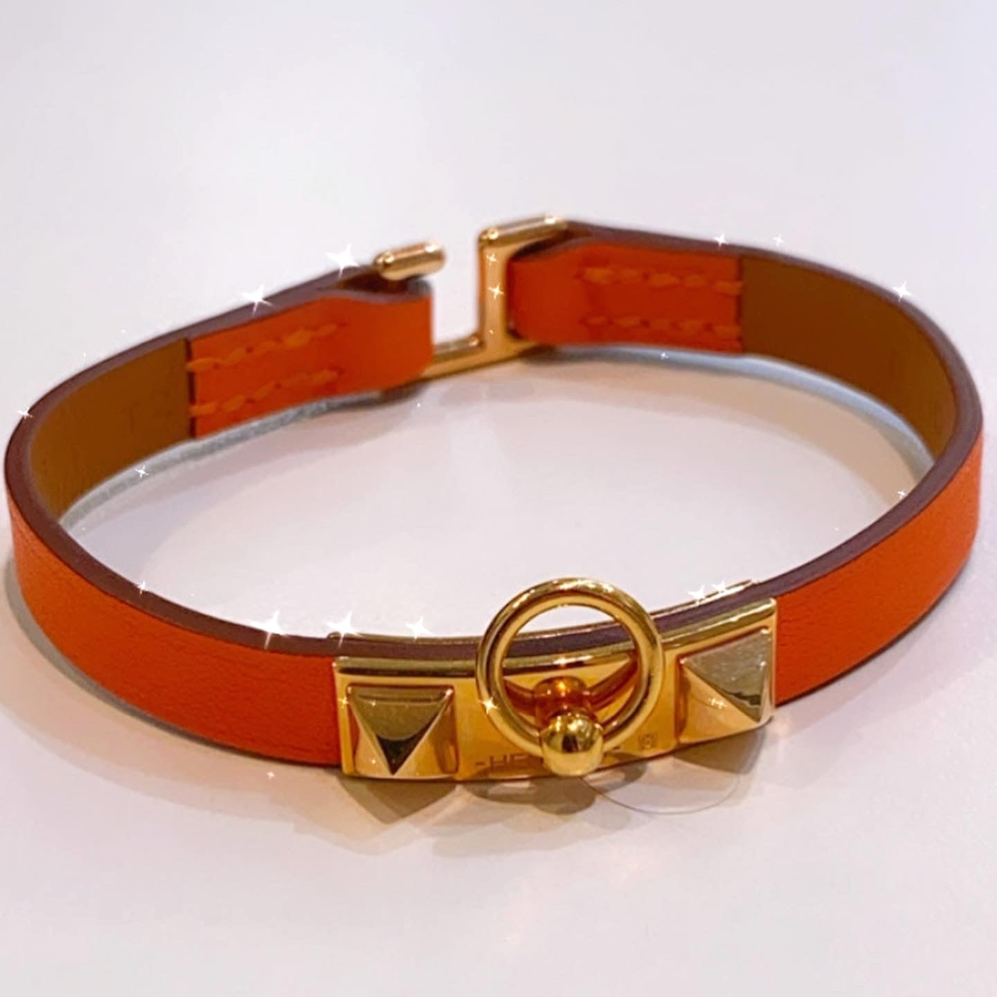 HERMÈS SWIFT LEATHER MICRO RIVALE BRACELET