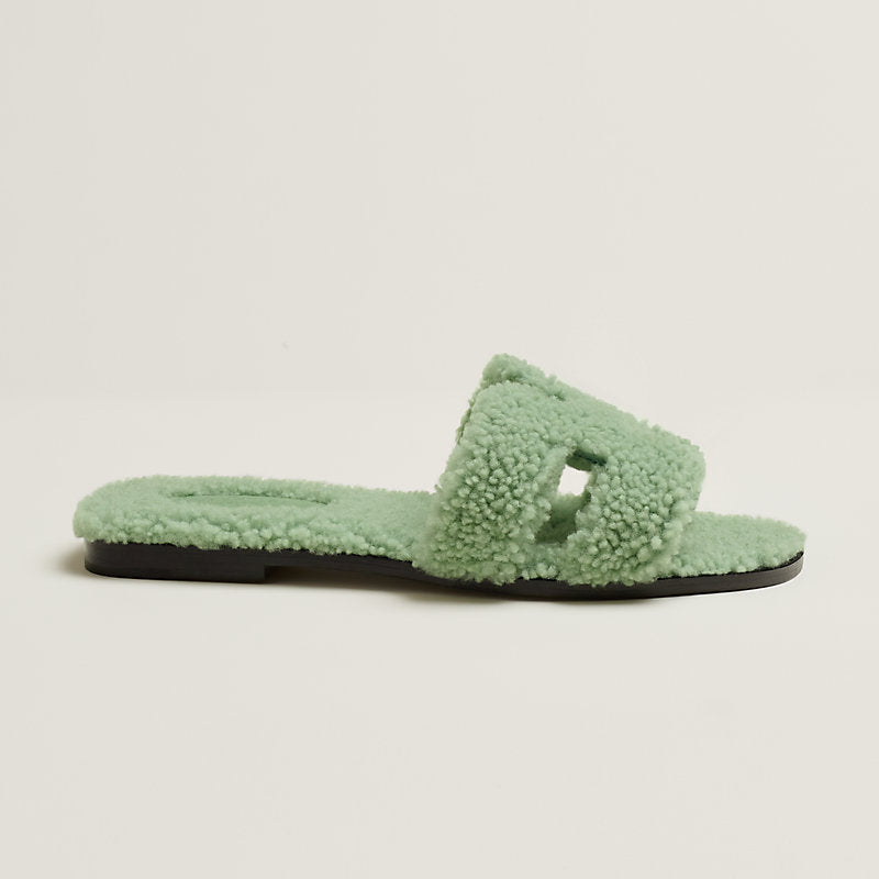 HERMÈS SHEARLING ORAN SANDALS