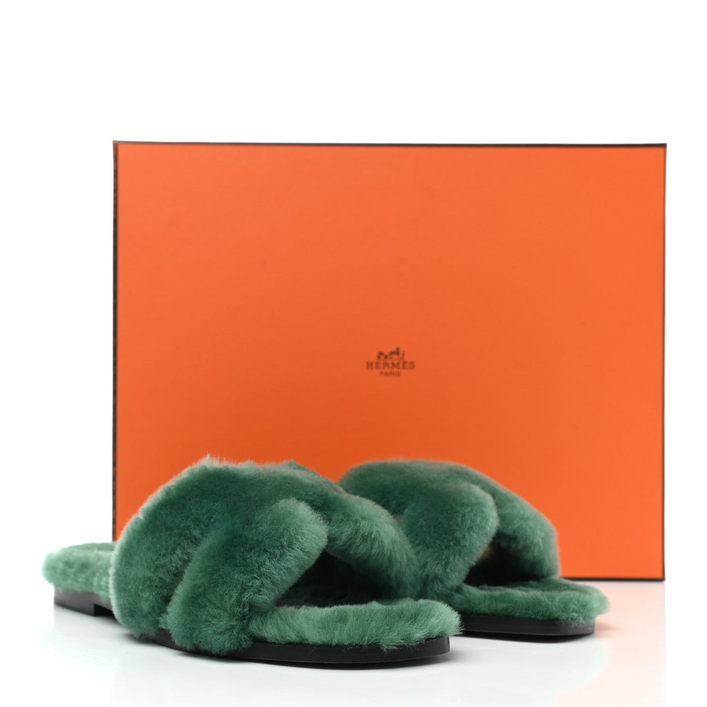 HERMÈS WOOLSKIN ORAN SANDALS