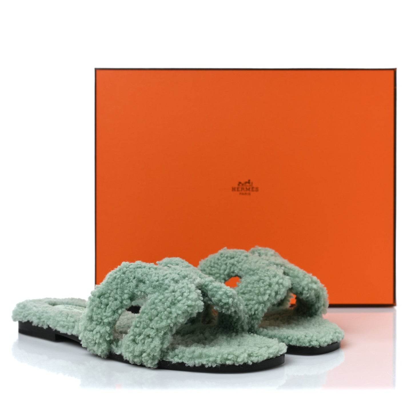 HERMÈS SHEARLING ORAN SANDALS